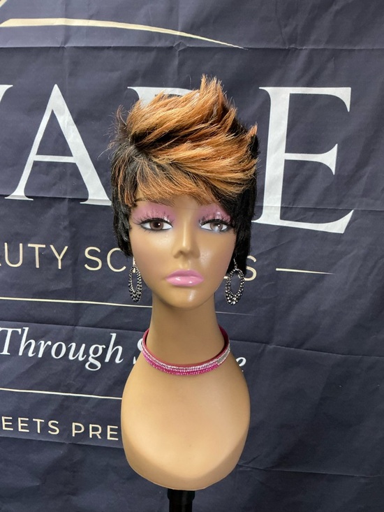 None Other - American Eagle Outfitters Short Layered Pixie Wig in Black and Honey